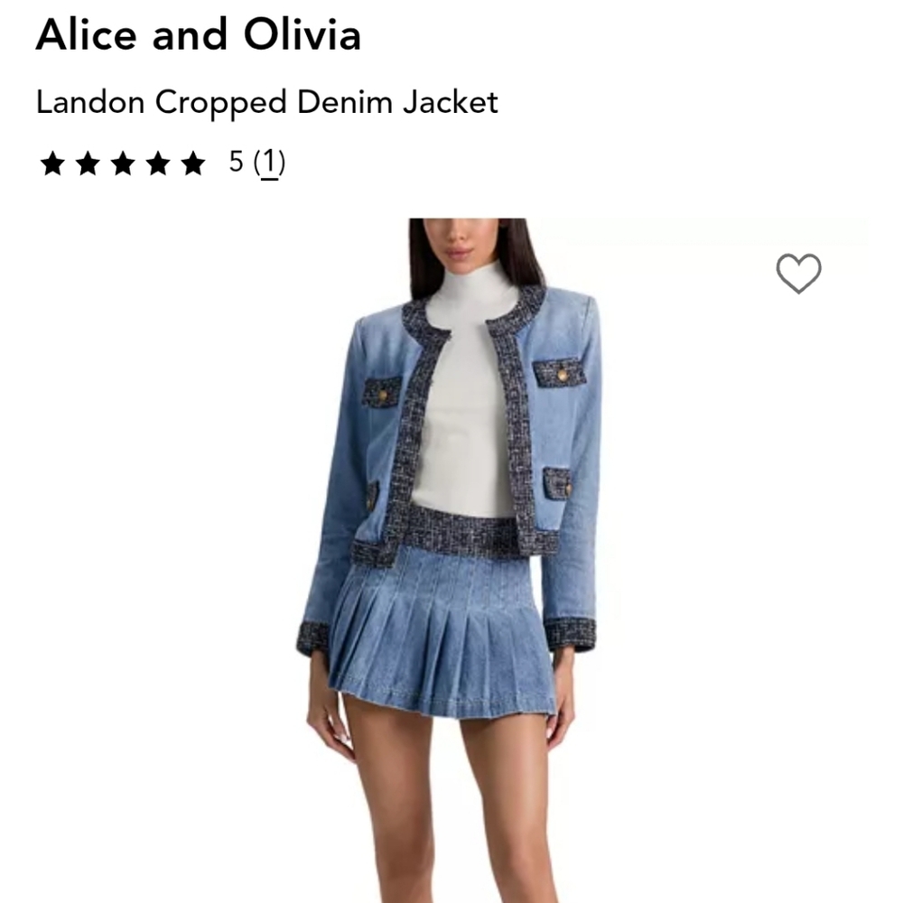 Brand New Alice and Olivia Denim Jacket  Large